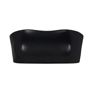 COPY - SKIMS faux leather swim micro bandeau top XL black